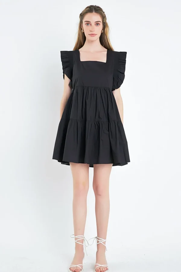 ENGLISH FACTORY White Dresses | Tops*- Ruffled Dress with Smocking Detail