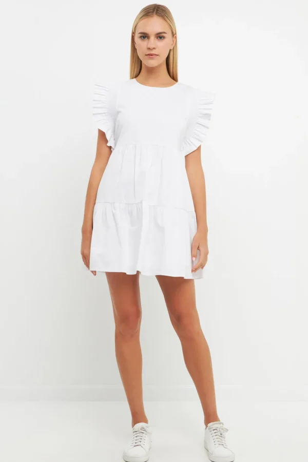 ENGLISH FACTORY Tops*- Ruffled Babydoll Mini Dress