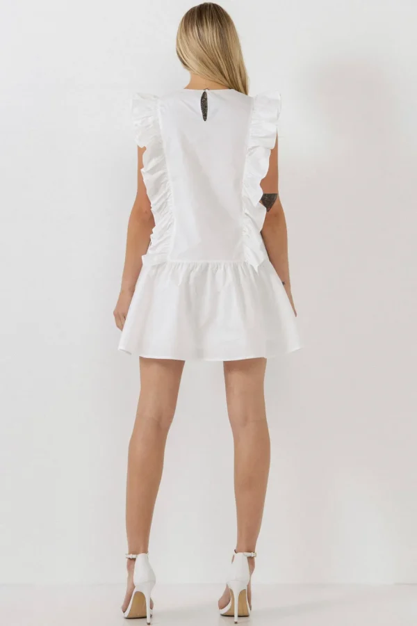 ENGLISH FACTORY White Dresses | Tops*- Ruffled Mini Dress WHITE