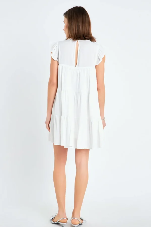 ENGLISH FACTORY White Dresses | Tops*- Ruffled Tiered Dress WHITE