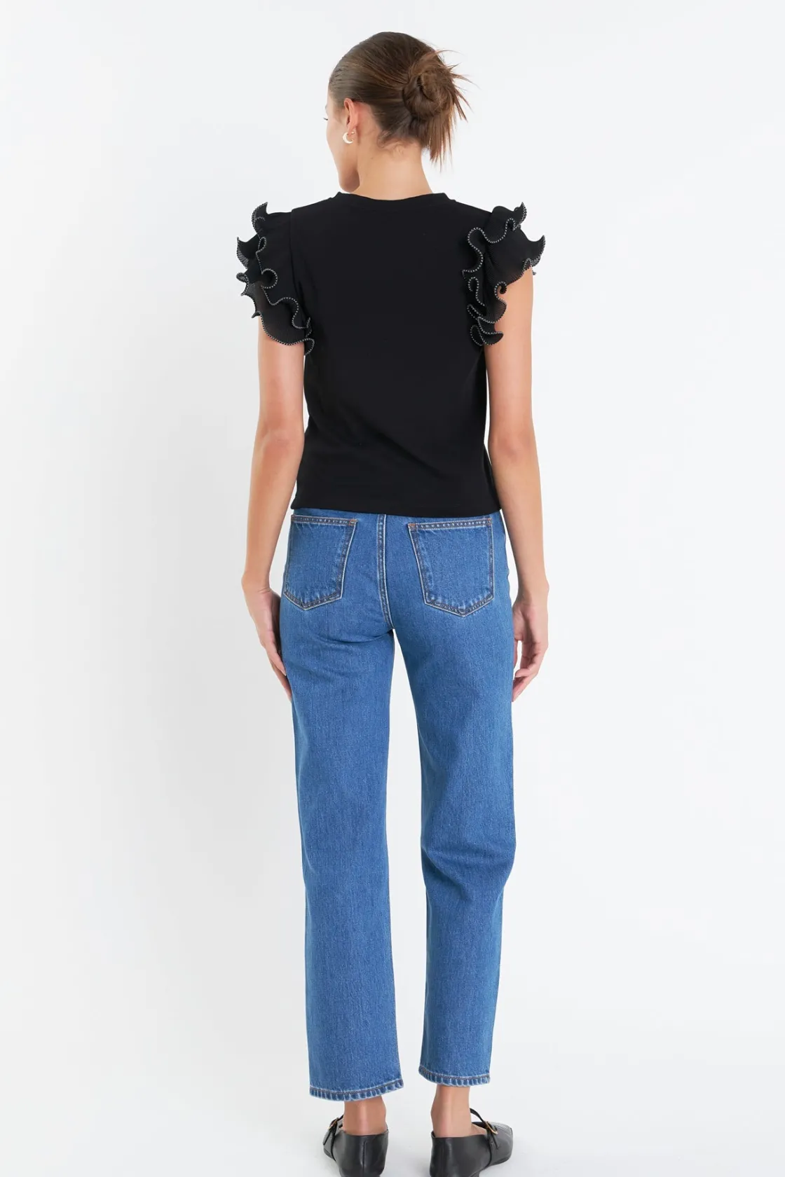 english_factory__ruffled__2-6.webp ENGLISH FACTORY Tops*- Ruffled Organza T-shirt