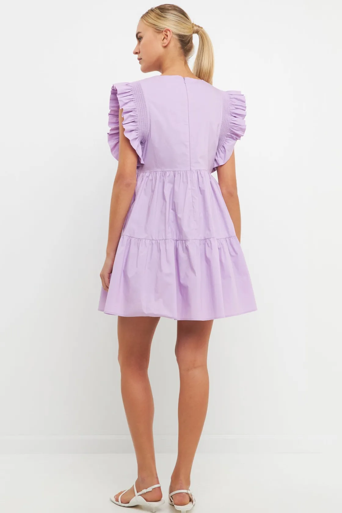 english_factory__ruffled__2.webp ENGLISH FACTORY Tops*- Ruffled Babydoll Mini Dress