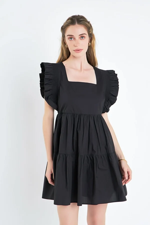 ENGLISH FACTORY White Dresses | Tops*- Ruffled Dress with Smocking Detail