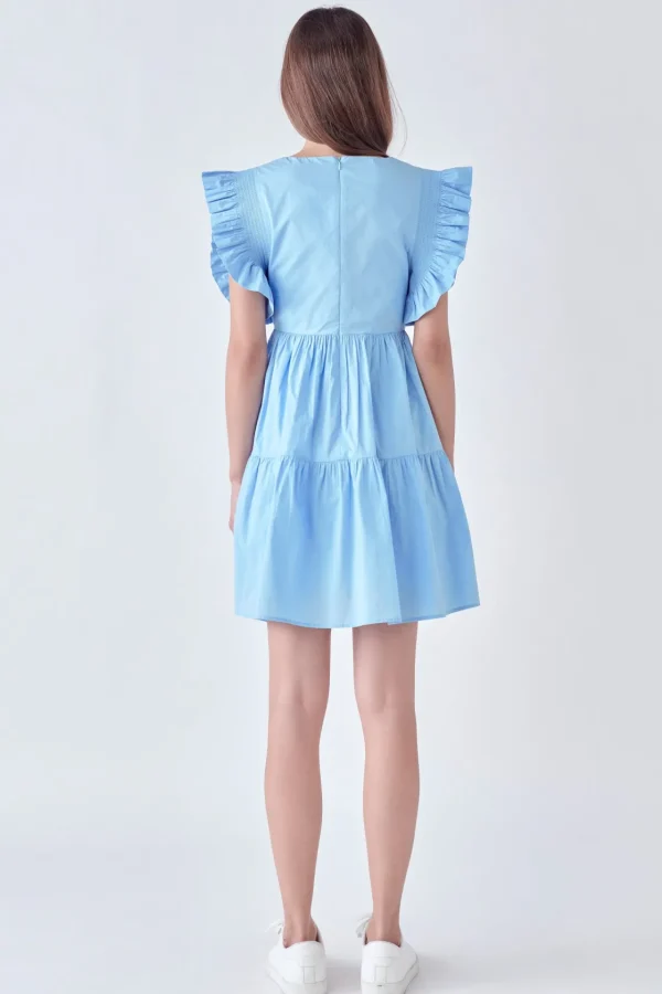 ENGLISH FACTORY White Dresses | Tops*- Ruffled Dress with Smocking Detail