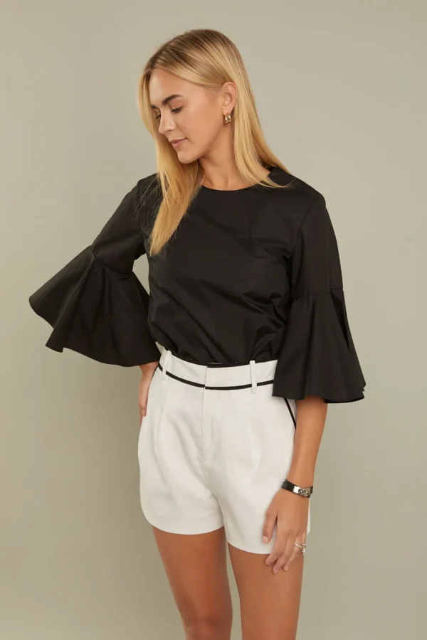 ENGLISH FACTORY Tops*- Ruffled Cotton Blend Top