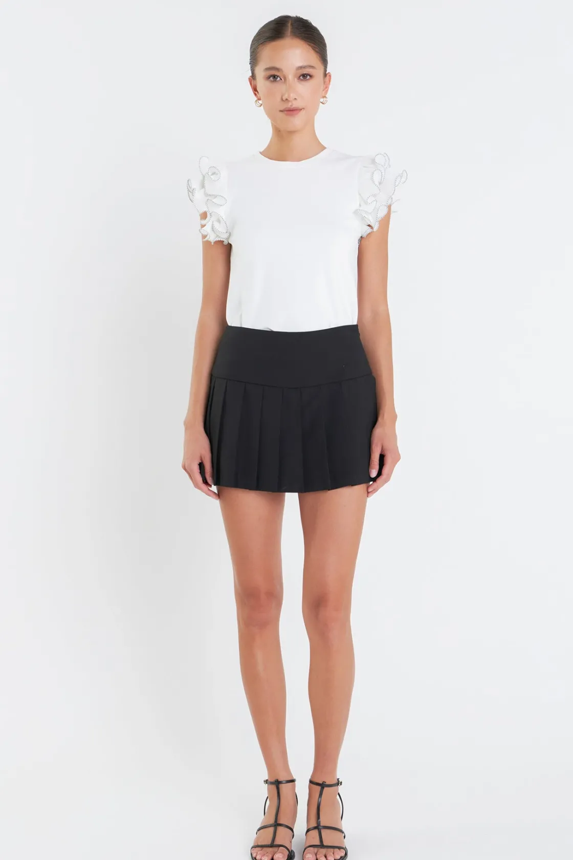 english_factory__ruffled__4-1.webp ENGLISH FACTORY Tops*- Ruffled Organza T-shirt