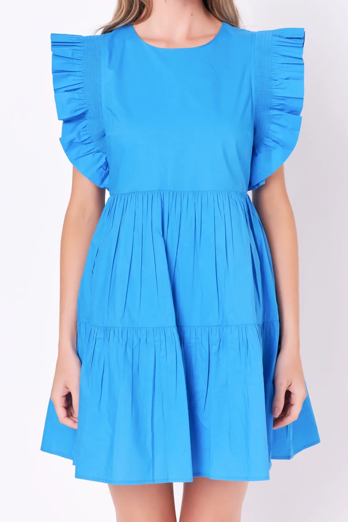 english_factory__ruffled__5.webp ENGLISH FACTORY Tops*- Ruffled Babydoll Mini Dress