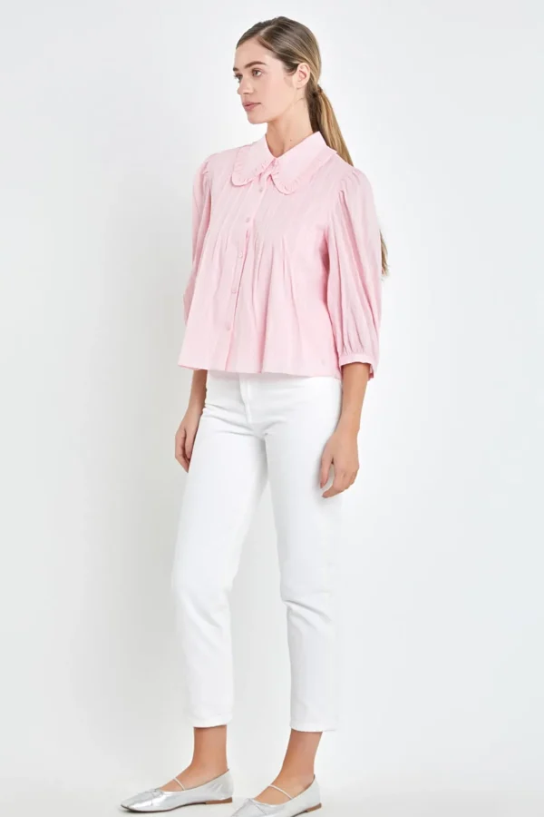 ENGLISH FACTORY Shirts & Blouses | Tops*- Ruffled Collar Blouse