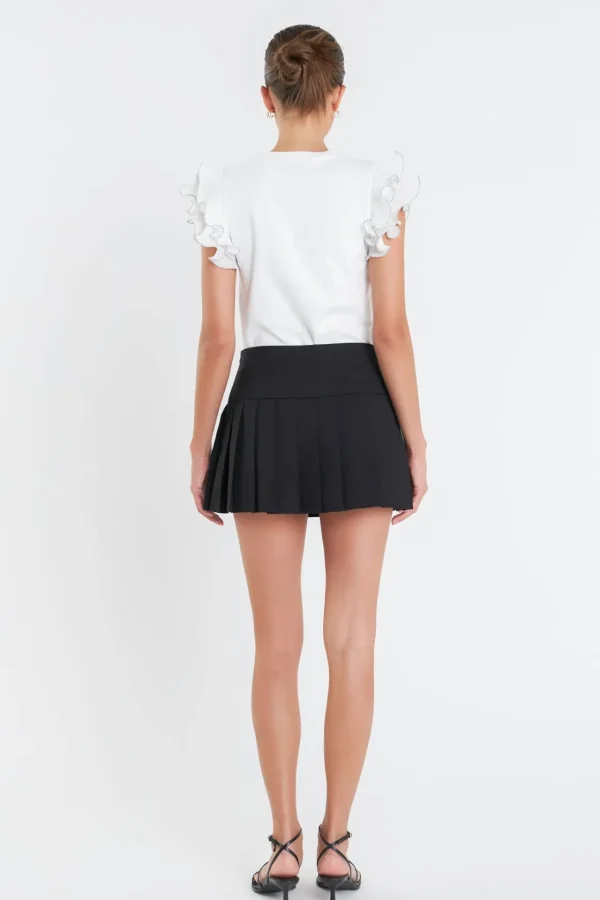 ENGLISH FACTORY Tops*- Ruffled Organza T-shirt