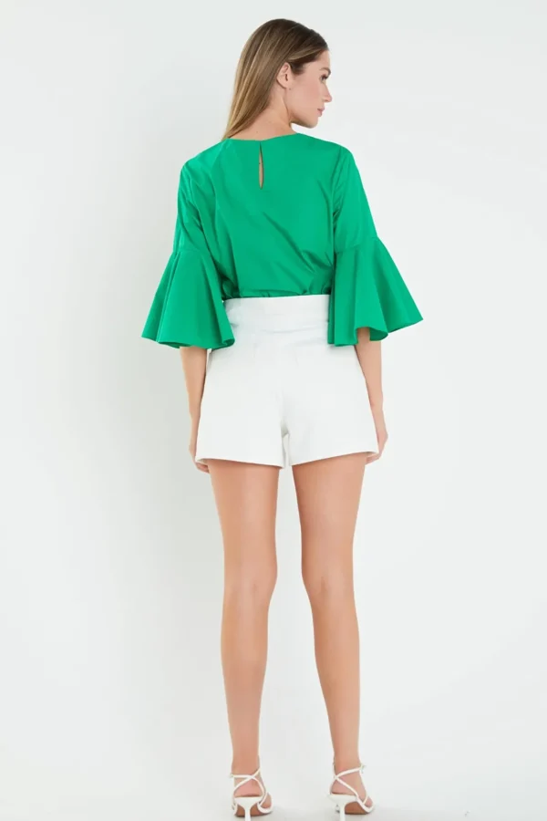 ENGLISH FACTORY Tops*- Ruffled Cotton Blend Top
