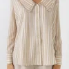 ENGLISH FACTORY Shirts & Blouses*- Ruffled-Collar Striped Shirt