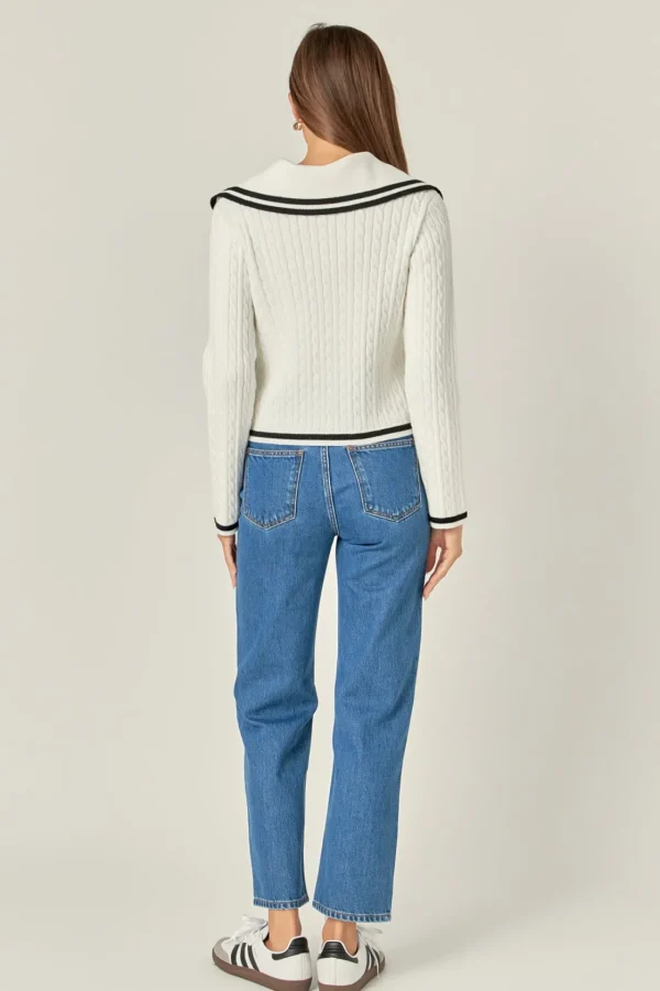 ENGLISH FACTORY Tops*- Sailor Stripe Knit OFFWHITE
