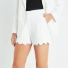 ENGLISH FACTORY Shorts & Skorts | Tops*- Scallop Hem Shorts CREAM