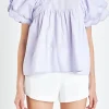ENGLISH FACTORY Tops*- Scallop Hem Sleeve Top LAVENDER