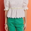 ENGLISH FACTORY Tops*- Scallop Top WHITE