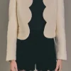 ENGLISH FACTORY Jackets & Coats | Tops*- Scallop Wool Jacket OFFWHITE