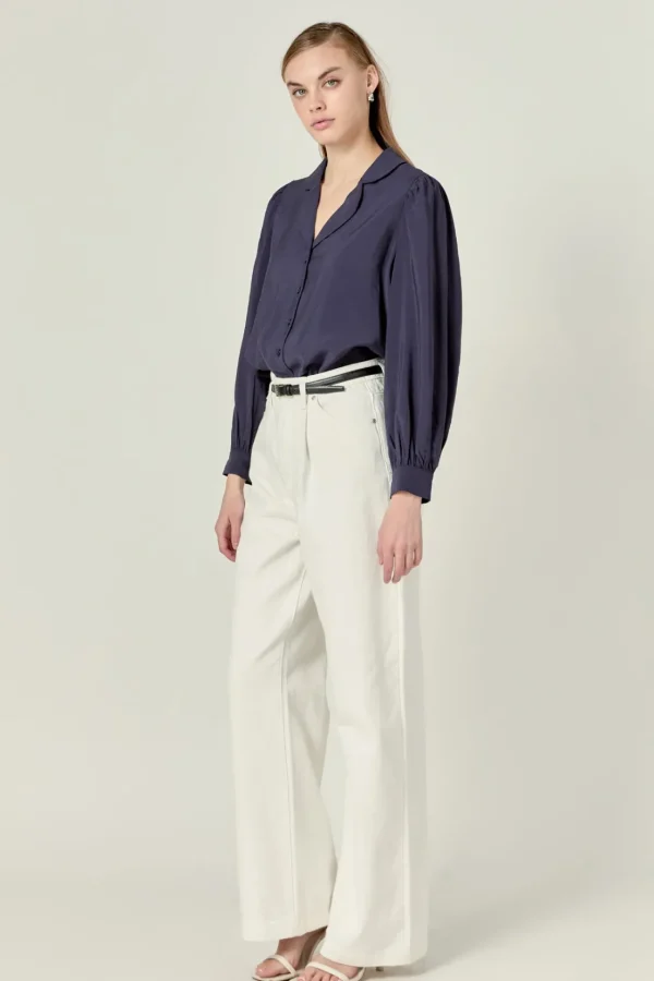 ENGLISH FACTORY Tops*- Scallop Collared Dress Shirt