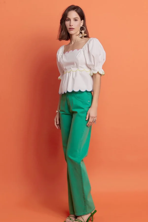 ENGLISH FACTORY Tops*- Scallop Top WHITE