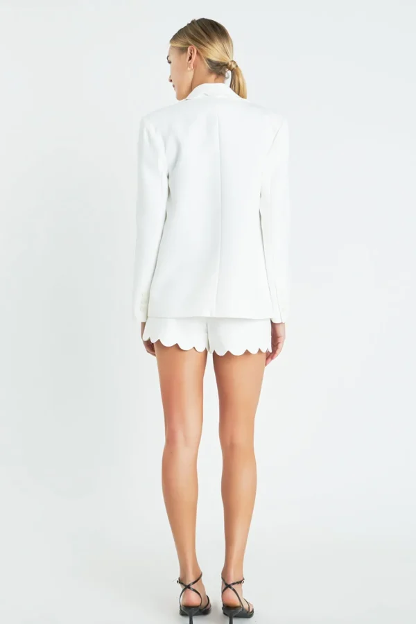ENGLISH FACTORY Jackets & Coats | Blazers*- Scallop Collar Blazer CREAM