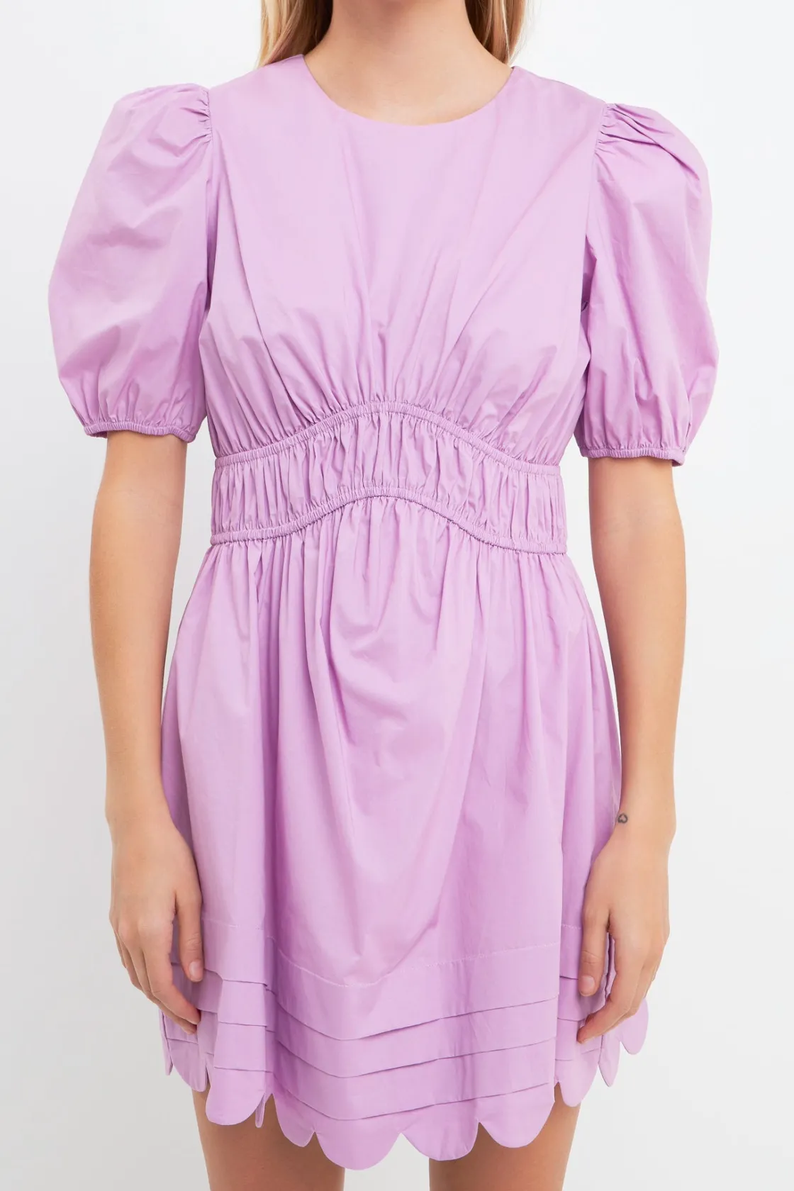 english_factory__scallop__10-2.webp ENGLISH FACTORY Puff Sleeve | Tops*- Scallop Detail Mini Dress