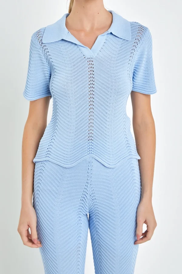 ENGLISH FACTORY Sweaters & Knits | Matching Sets*- Scallop Detail Crochet Knit Top