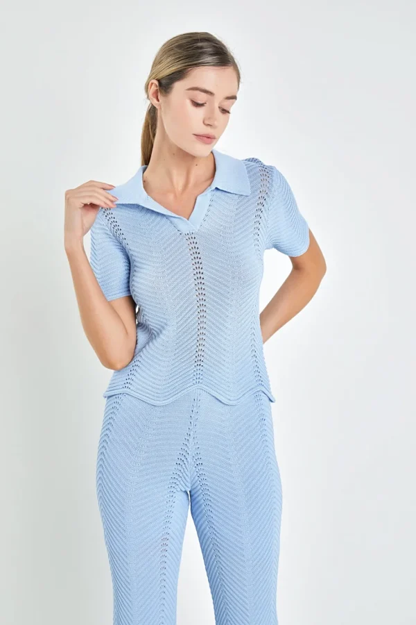 ENGLISH FACTORY Sweaters & Knits | Matching Sets*- Scallop Detail Crochet Knit Top