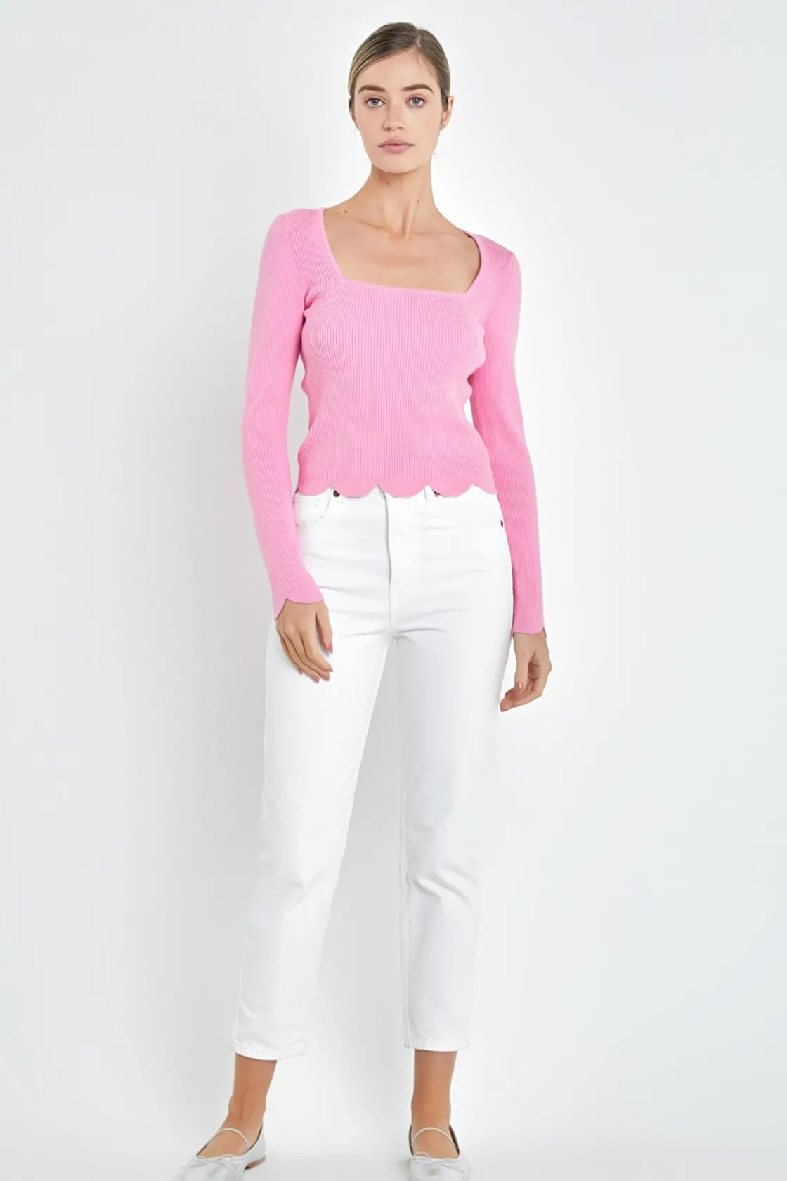 english_factory__scallop__14-1.webp ENGLISH FACTORY Sweaters & Knits | Tops*- Scallop Hem Long Sleeve Sweater