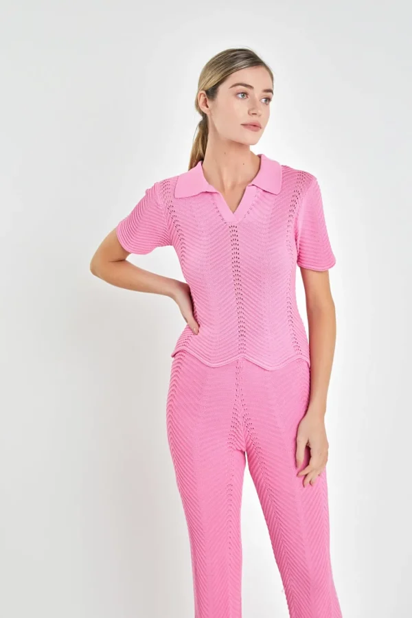 ENGLISH FACTORY Sweaters & Knits | Matching Sets*- Scallop Detail Crochet Knit Top
