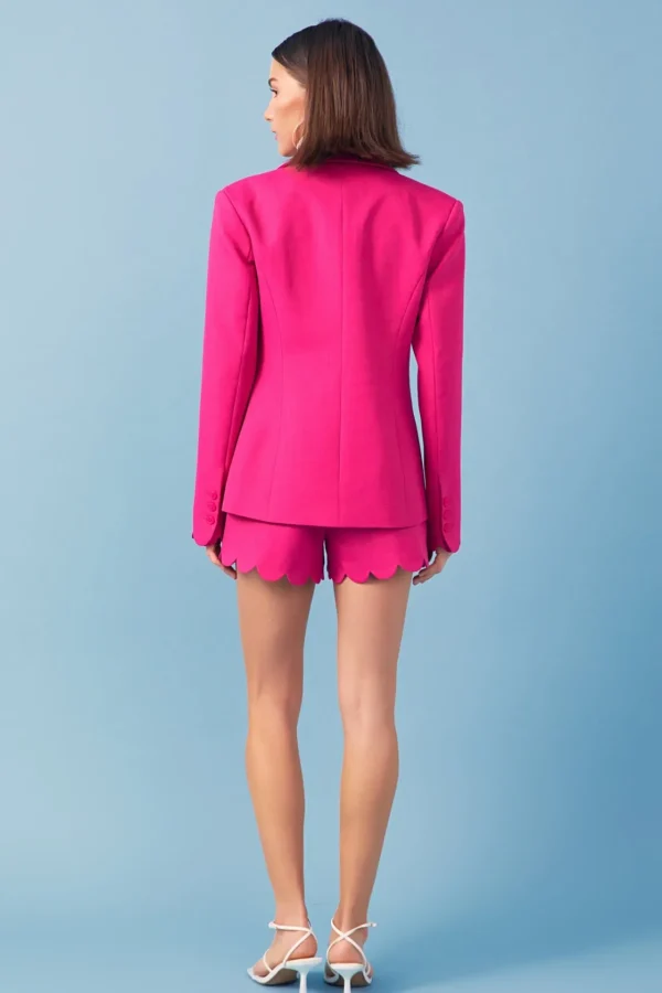 ENGLISH FACTORY Matching Sets | Blazers*- Scallop Detailed Single Button Jacket FUCHSIA