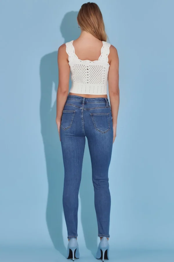 ENGLISH FACTORY Sweaters & Knits | Tops*- Scallop Detail Button Detail Knit Tank Top IVORY