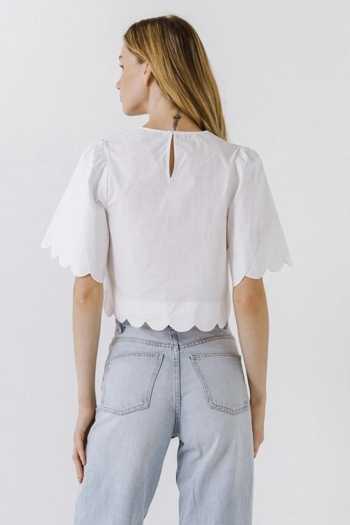 english_factory__scallop__2-2.webp ENGLISH FACTORY Tops*- Scallop Edge Top