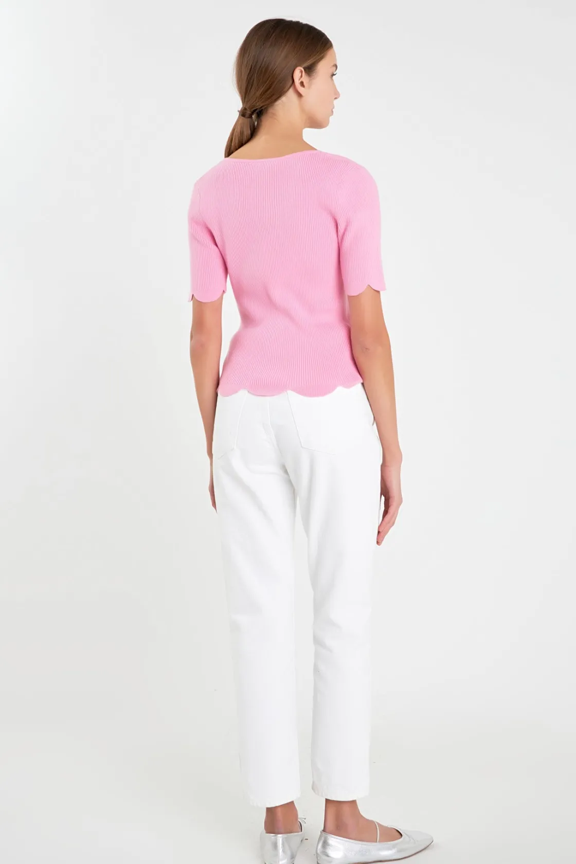 english_factory__scallop__2-21.webp ENGLISH FACTORY Sweaters & Knits | Tops*- Scallop Hem Square Neck Sweater PINK