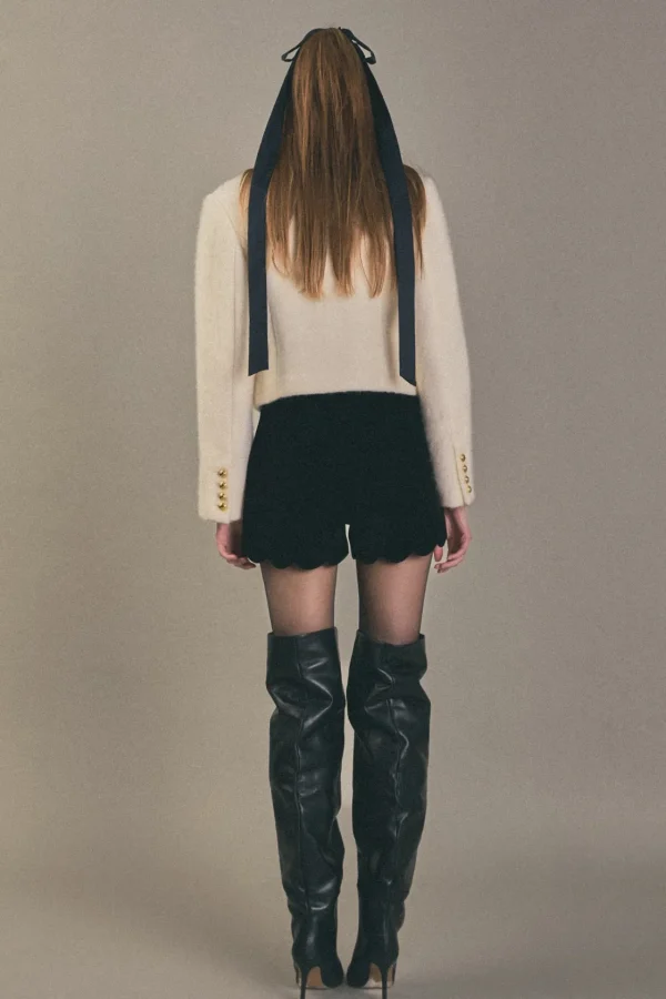ENGLISH FACTORY Jackets & Coats | Tops*- Scallop Wool Jacket OFFWHITE