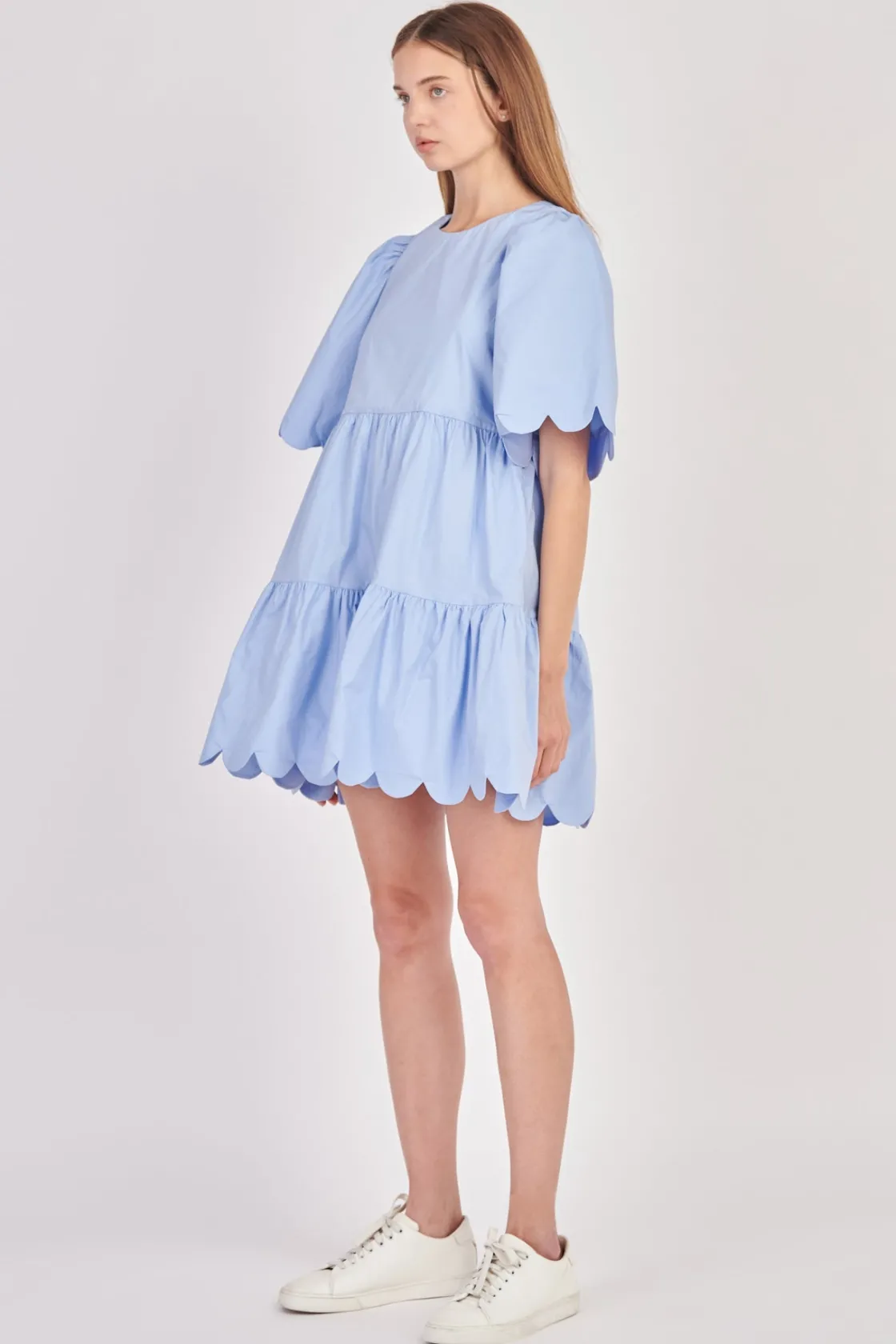 english_factory__scallop__21.webp ENGLISH FACTORY White Dresses | Tops*- Scallop Detail Tiered Mini Dress