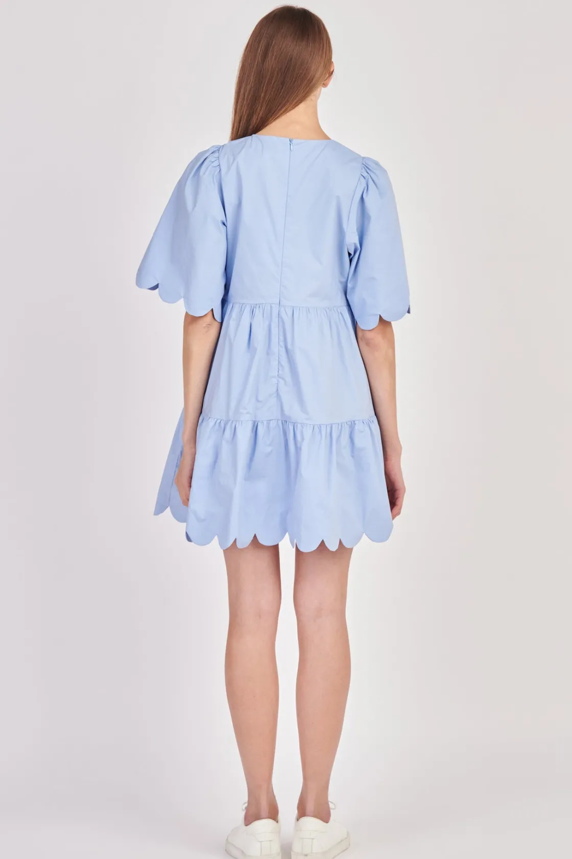 english_factory__scallop__22.webp ENGLISH FACTORY White Dresses | Tops*- Scallop Detail Tiered Mini Dress