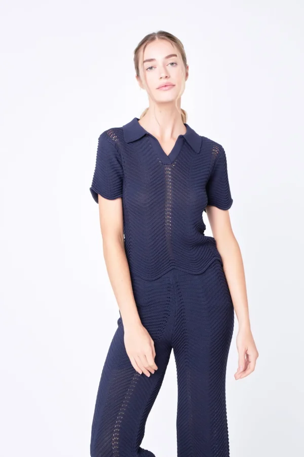 ENGLISH FACTORY Sweaters & Knits | Matching Sets*- Scallop Detail Crochet Knit Top