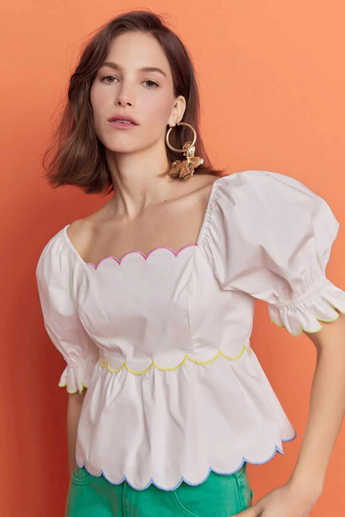 english_factory__scallop__3-5.webp ENGLISH FACTORY Tops*- Scallop Top WHITE