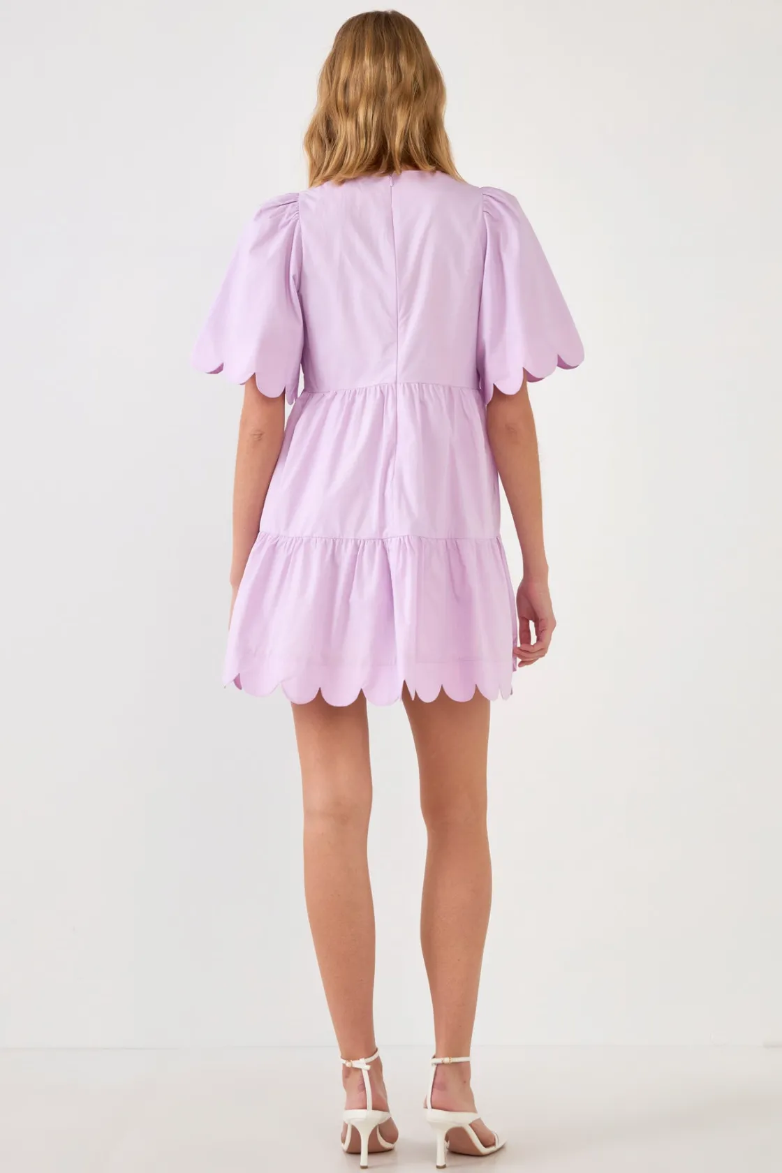 english_factory__scallop__37.webp ENGLISH FACTORY White Dresses | Tops*- Scallop Detail Tiered Mini Dress