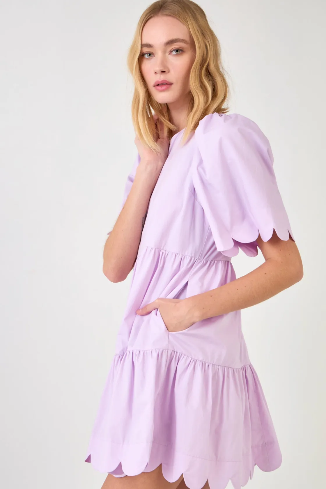 english_factory__scallop__38.webp ENGLISH FACTORY White Dresses | Tops*- Scallop Detail Tiered Mini Dress