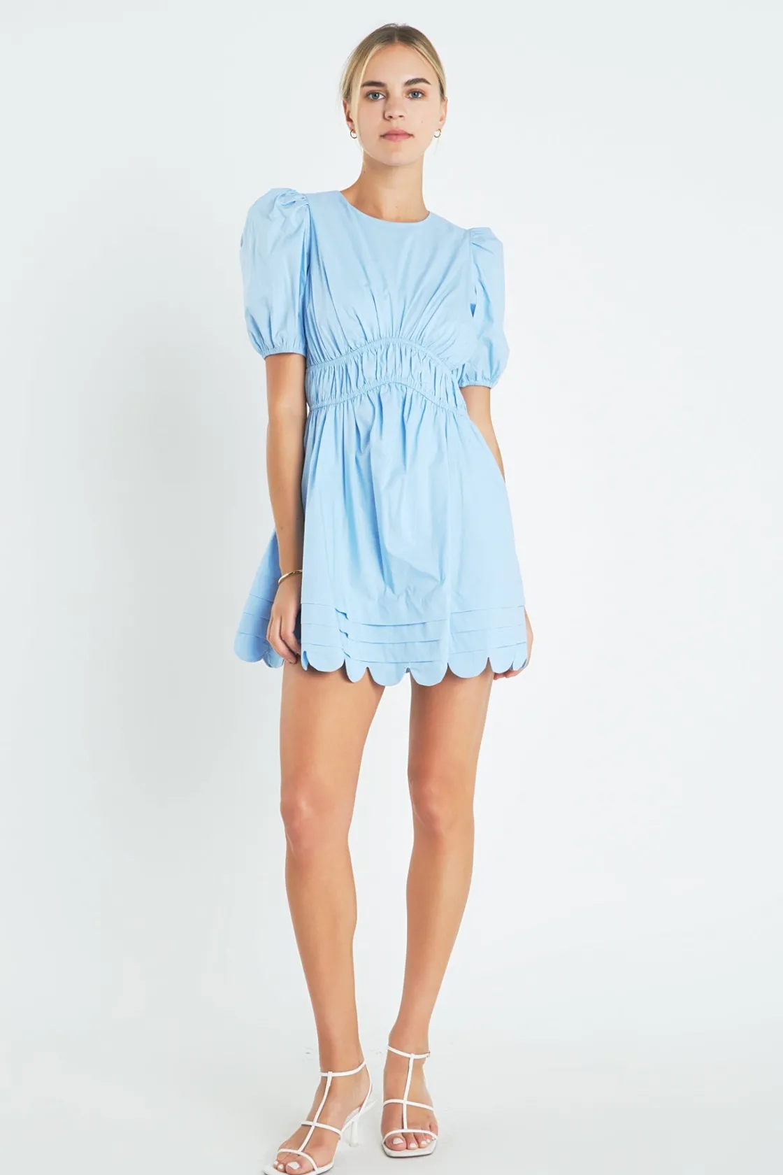 english_factory__scallop__4-5.webp ENGLISH FACTORY Puff Sleeve | Tops*- Scallop Detail Mini Dress