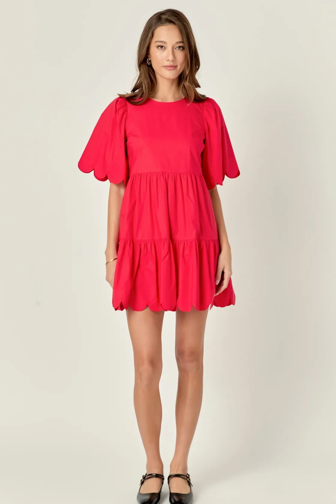 english_factory__scallop__4-6.webp ENGLISH FACTORY White Dresses | Tops*- Scallop Detail Tiered Mini Dress