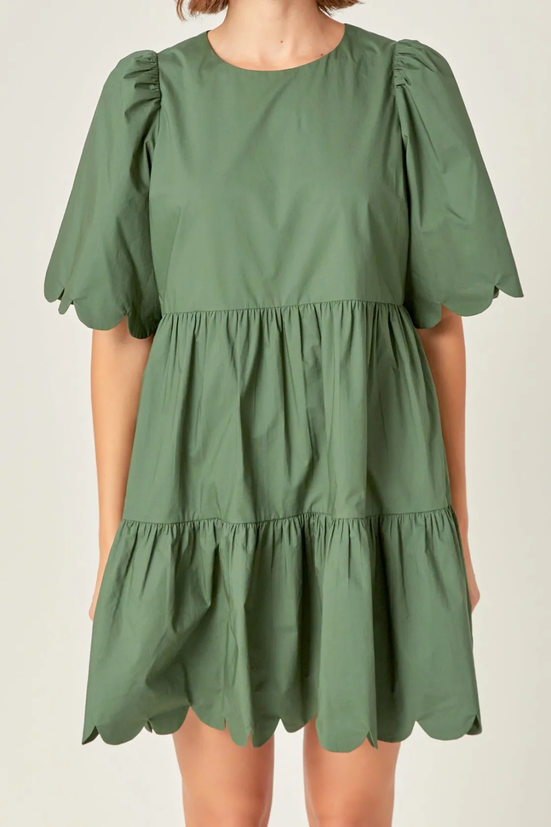 english_factory__scallop__40.webp ENGLISH FACTORY White Dresses | Tops*- Scallop Detail Tiered Mini Dress