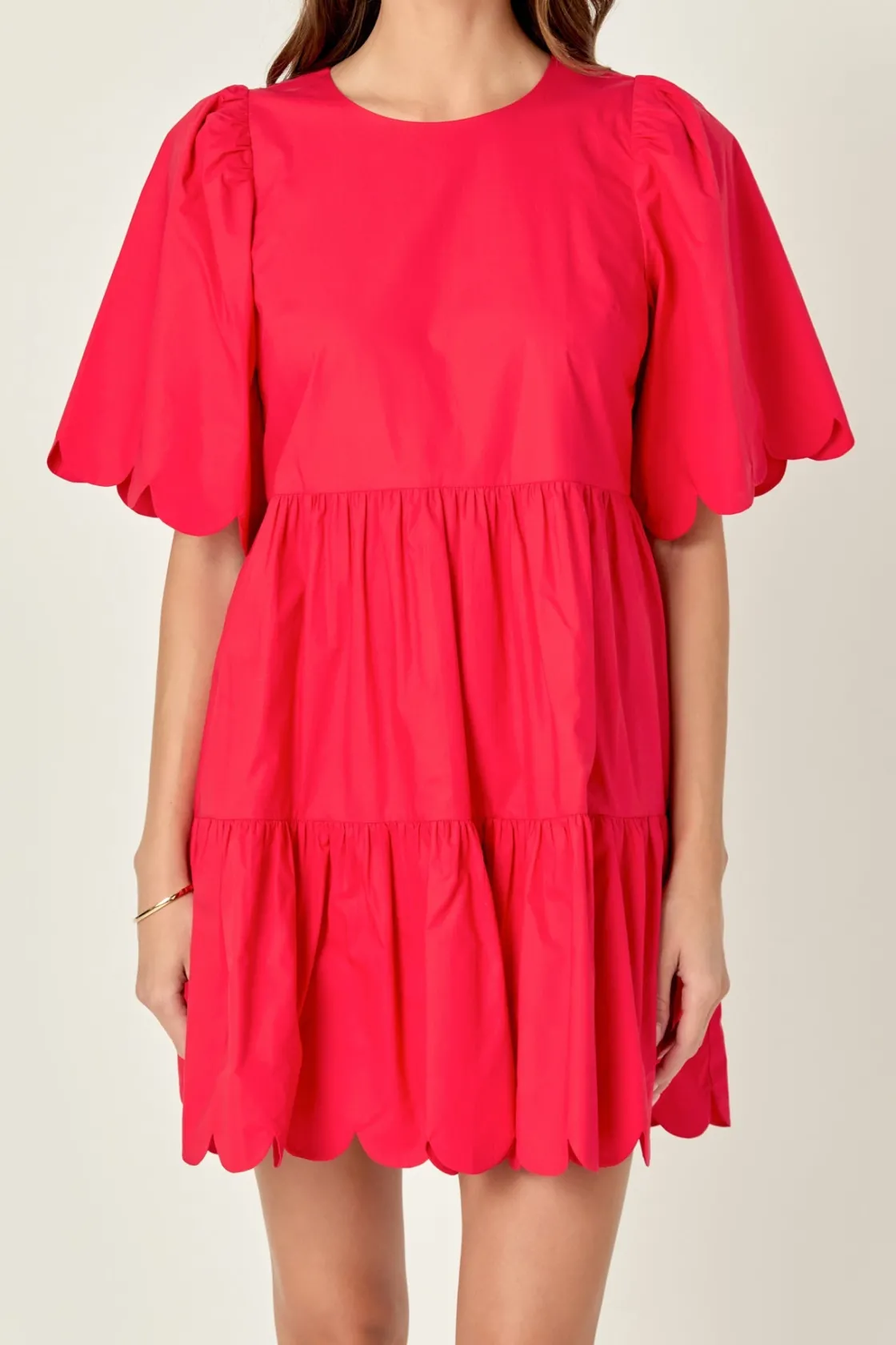 english_factory__scallop__5-6.webp ENGLISH FACTORY White Dresses | Tops*- Scallop Detail Tiered Mini Dress