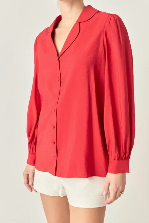 ENGLISH FACTORY Tops*- Scallop Collared Dress Shirt