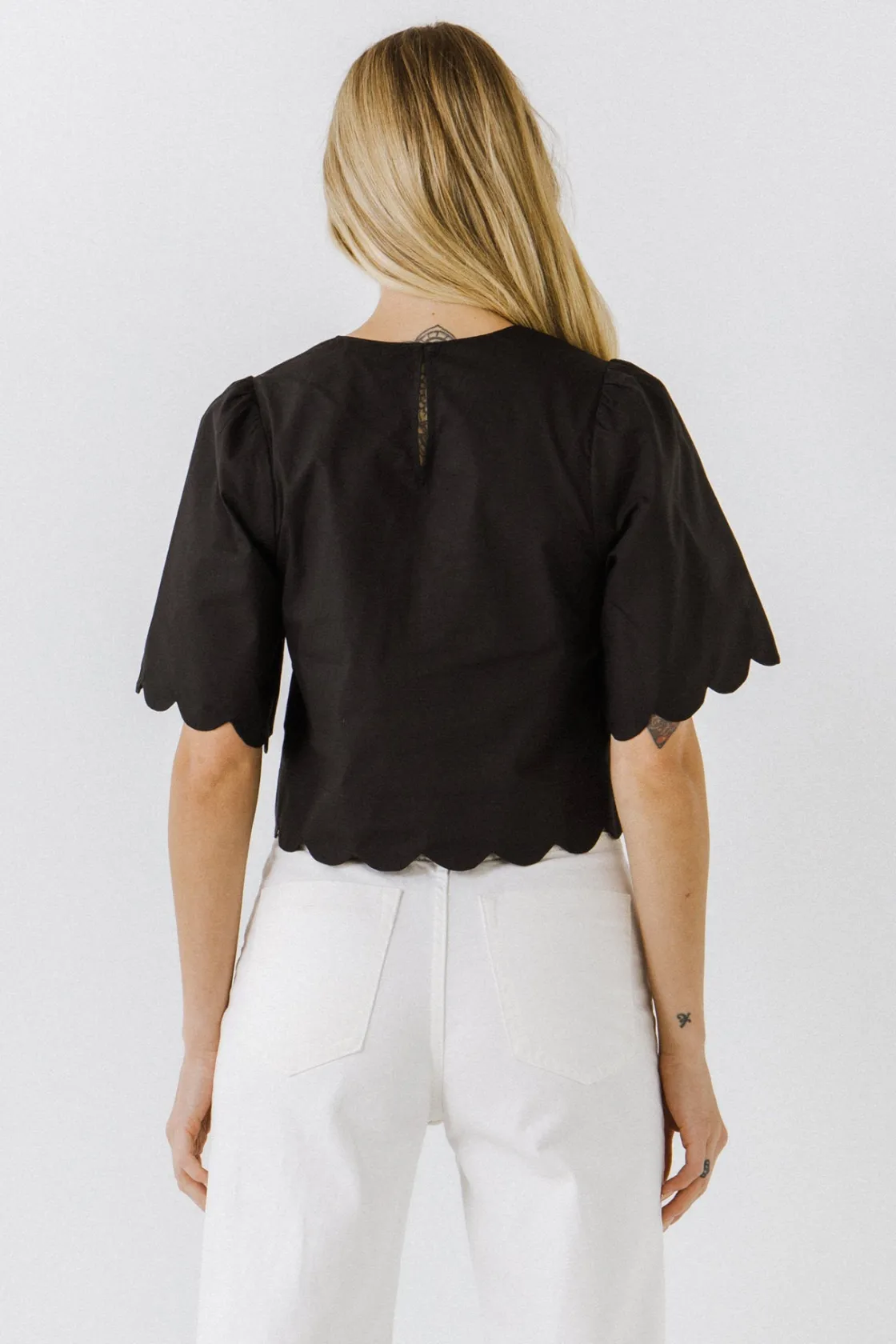 english_factory__scallop__7-1.webp ENGLISH FACTORY Tops*- Scallop Edge Top