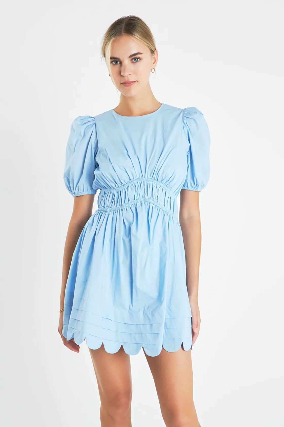 english_factory__scallop__8-5.webp ENGLISH FACTORY Puff Sleeve | Tops*- Scallop Detail Mini Dress