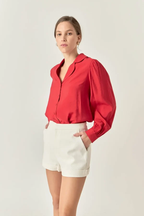 ENGLISH FACTORY Tops*- Scallop Collared Dress Shirt