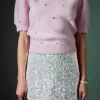 ENGLISH FACTORY Sweaters & Knits*- Scalloped Puff Sleeve Embellishment Knit