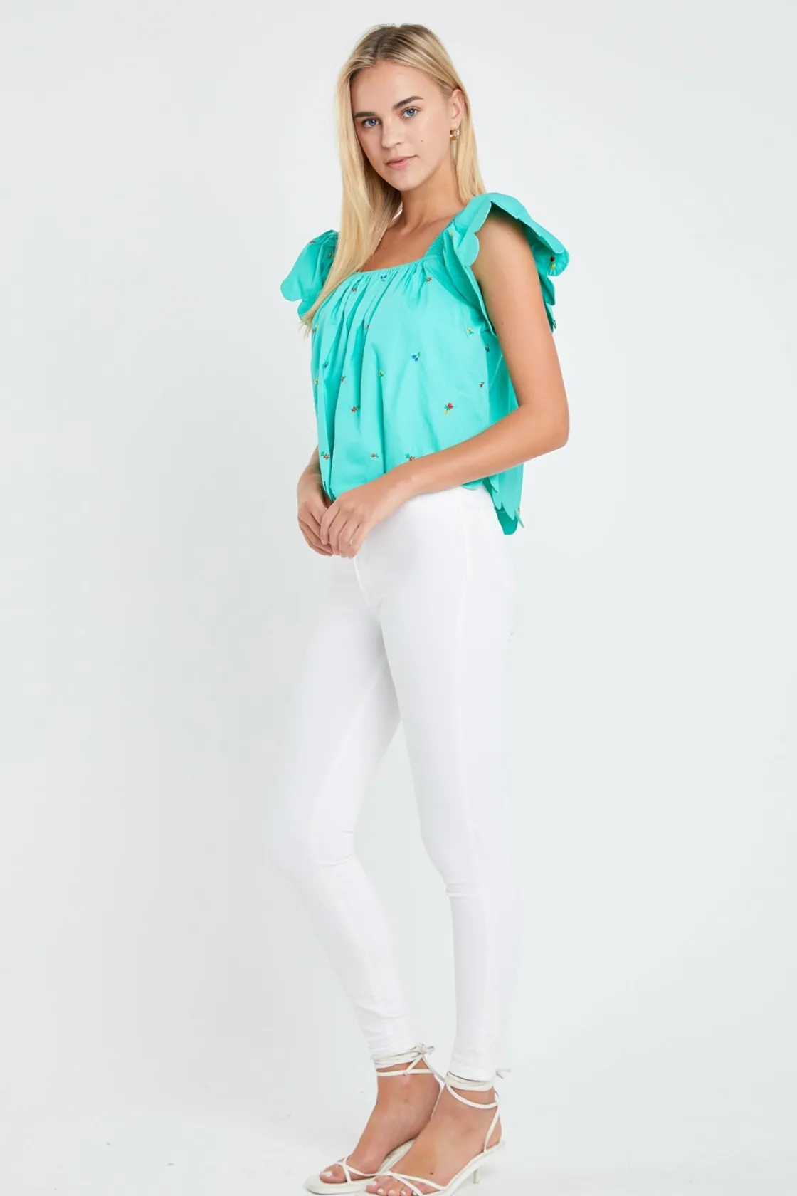 english_factory__scallope_1-1.webp ENGLISH FACTORY Tops*- Scalloped Hem Ruffle Detail Top