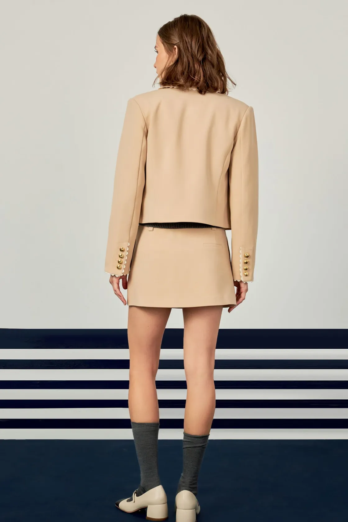 english_factory__scallope_2-4.webp ENGLISH FACTORY Matching Sets | Jackets & Coats*- Scalloped Jacket TAUPE